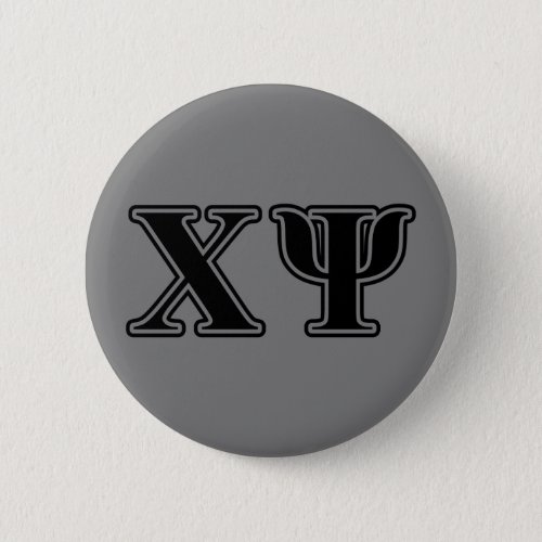 Chi Psi Black Letters Pinback Button