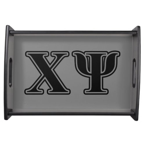 Chi Psi Black Letters Serving Tray