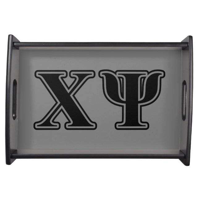 Chi Psi Black Letters Serving Tray (Front)
