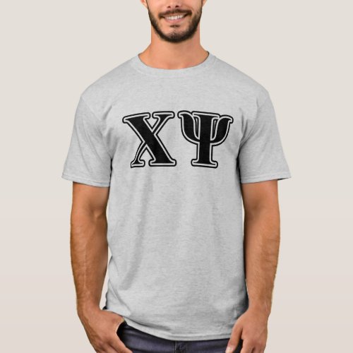 Chi Psi Black Letters T_Shirt