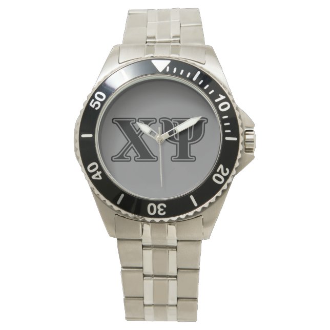 Chi Psi Black Letters Watch (Front)