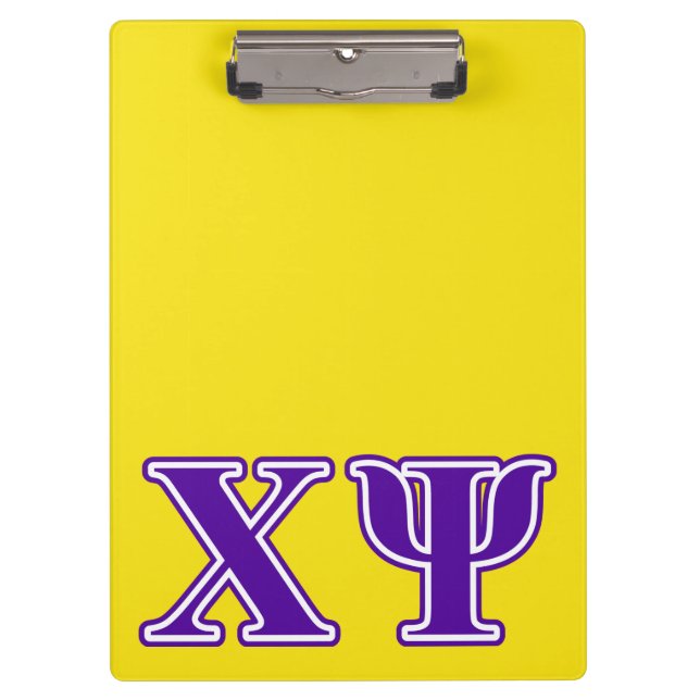 Chi Psi Purple Letters Clipboard (Front)