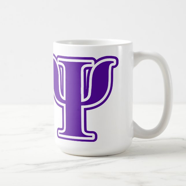 Chi Psi Purple Letters Coffee Mug (Right)