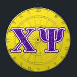 Chi Psi Purple Letters Dartboard<br><div class="desc">Check out these official Chi Psi designs! Personalize your own Greek merchandise on Zazzle.com! Click the Customize button to insert your own name, class year, or club to make a unique product. Try adding text using various fonts & view a preview of your design! Zazzle's easy to customize products have...</div>