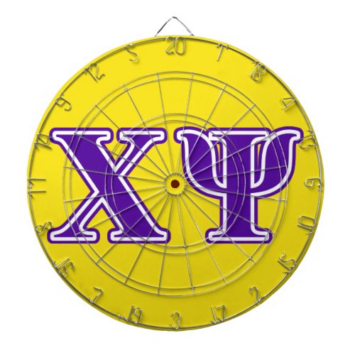 Chi Psi Purple Letters Dartboard