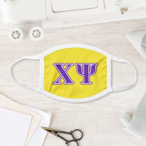 Chi Psi Purple Letters Face Mask