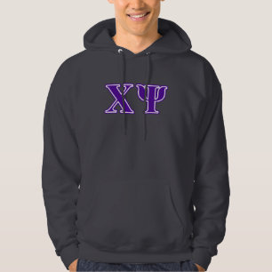 Chi Psi Purple Letters Hoodie