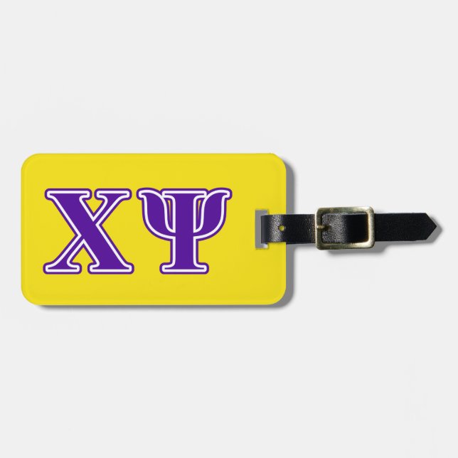 Chi Psi Purple Letters Luggage Tag (Front Horizontal)