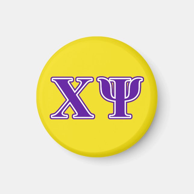 Chi Psi Purple Letters Magnet (Front)