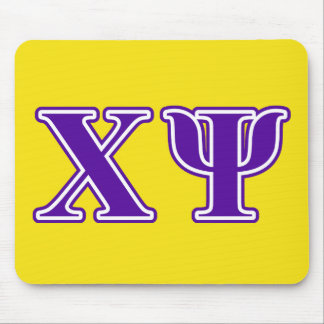 Chi Psi Purple Letters Mouse Pad