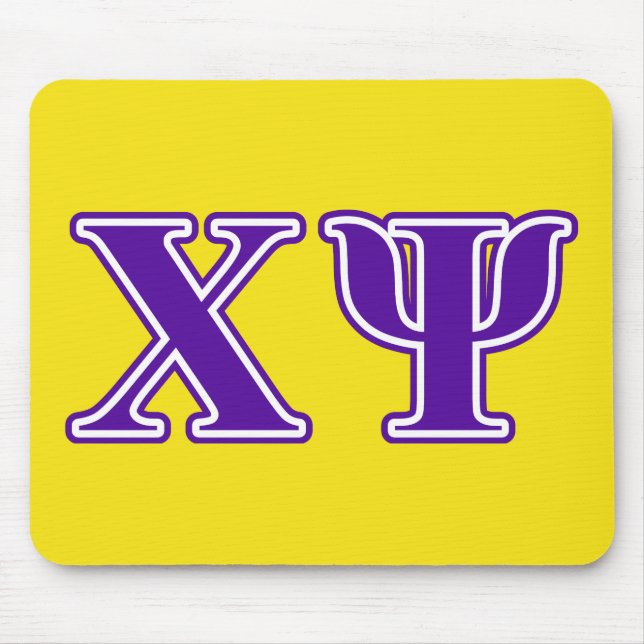 Chi Psi Purple Letters Mouse Pad (Front)