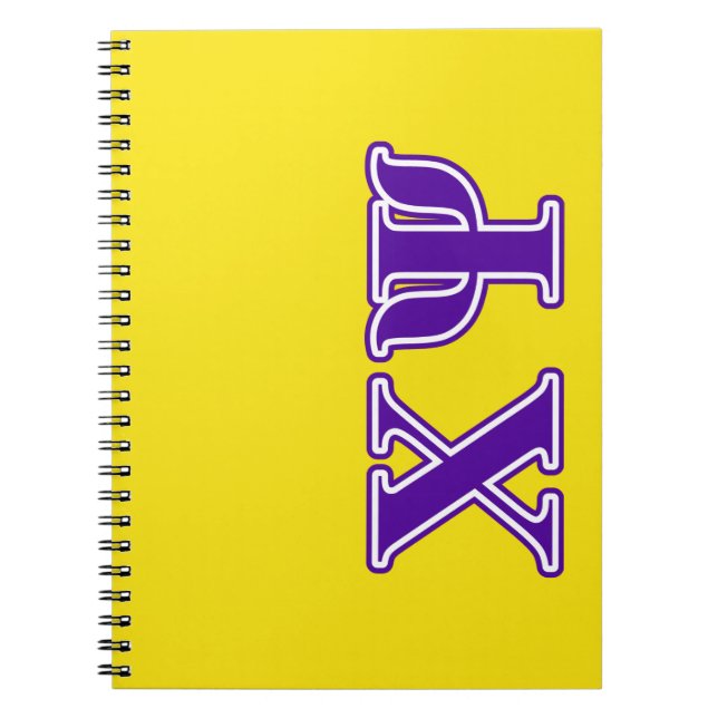 Chi Psi Purple Letters Notebook (Front)