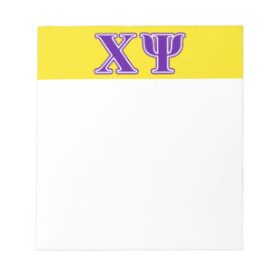 Chi Psi Purple Letters Notepad