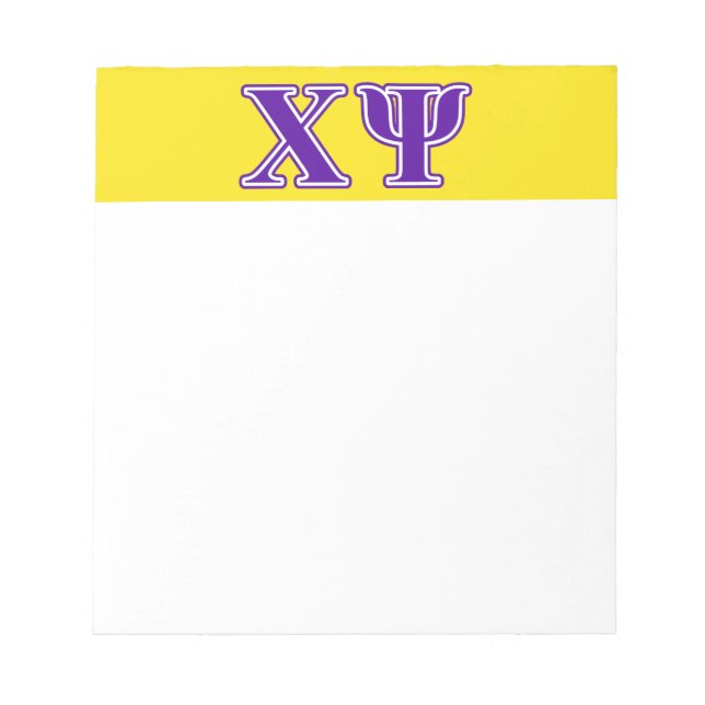 Chi Psi Purple Letters Notepad (Front)