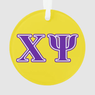 Chi Psi Purple Letters Ornament