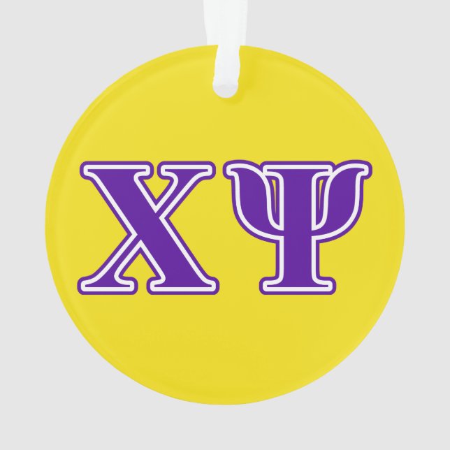 Chi Psi Purple Letters Ornament (Back)