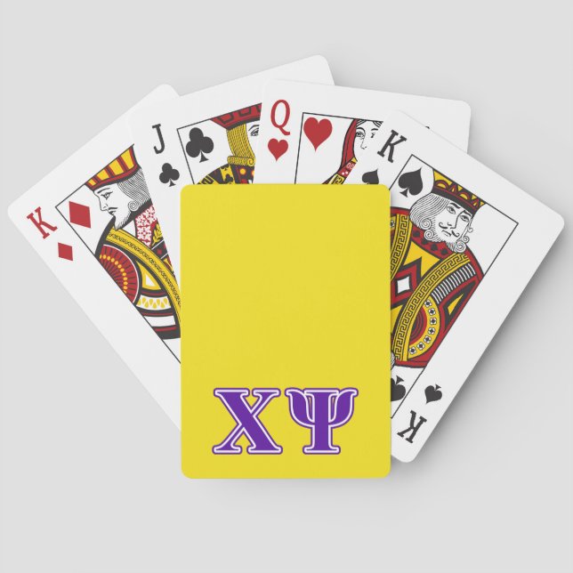 Chi Psi Purple Letters Poker Cards (Back)