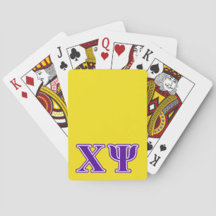 Chi Psi Purple Letters Poker Cards