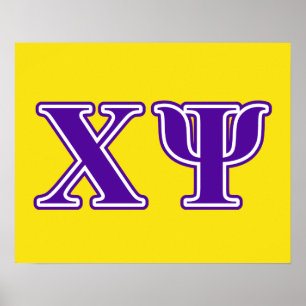 Chi Psi Purple Letters Poster