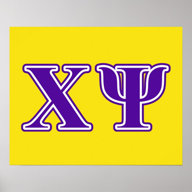 Chi Psi Purple Letters Poster (Front)