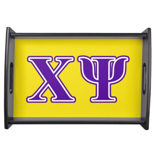 Chi Psi Purple Letters Serving Tray