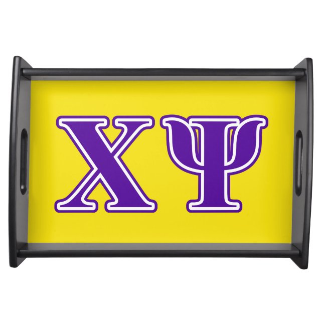 Chi Psi Purple Letters Serving Tray (Front)