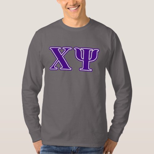 Chi Psi Purple Letters T_Shirt