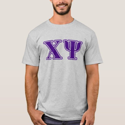 Chi Psi Purple Letters T_Shirt