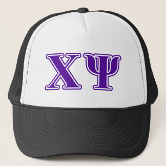 Chi Psi Purple Letters Trucker Hat