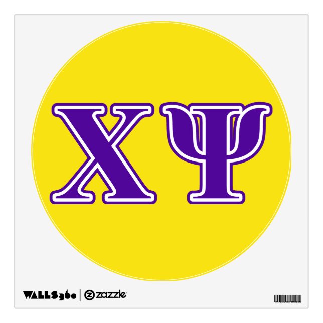 Chi Psi Purple Letters Wall Sticker (Front)