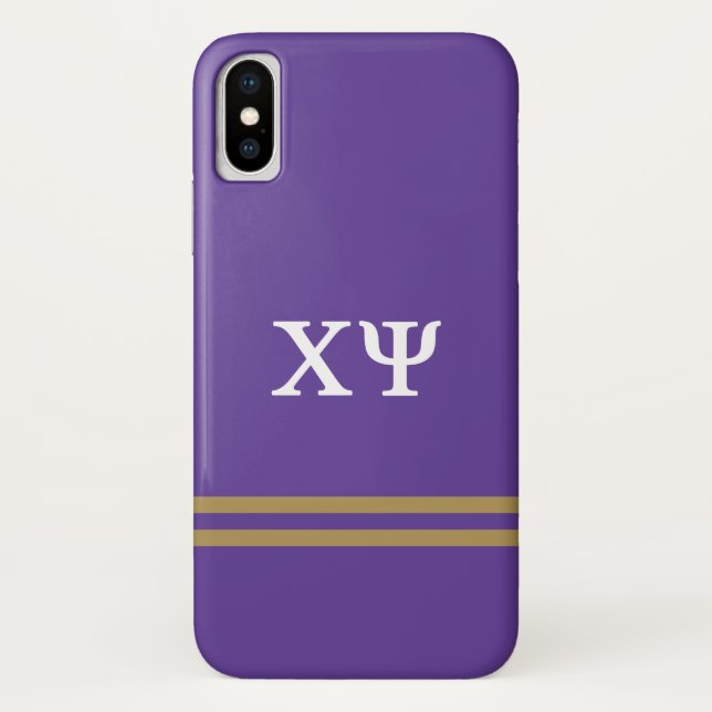 Chi Psi | Sport Stripe Case-Mate iPhone Case (Back)