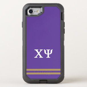 Chi Psi Sport Stripe OtterBox Defender iPhone SE/8/7 Case