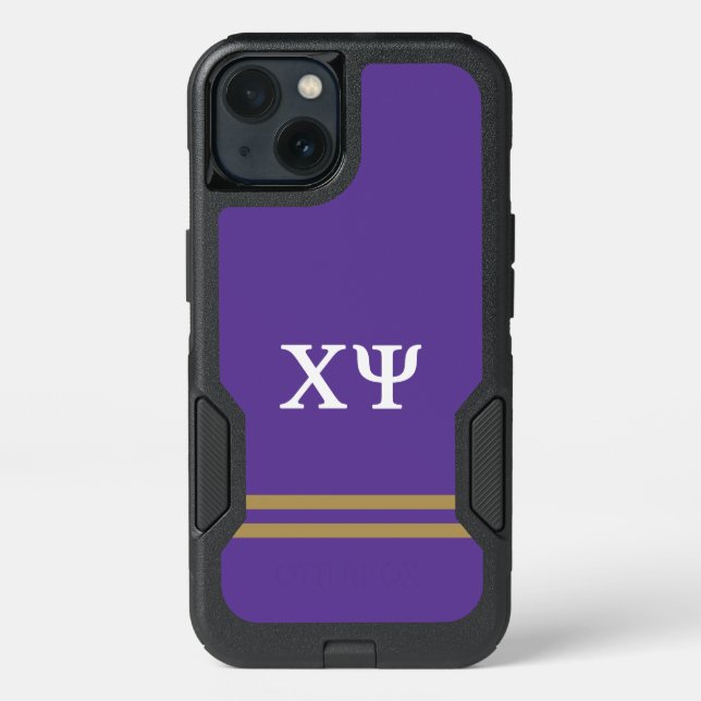 Chi Psi | Sport Stripe Otterbox iPhone Case (Back)