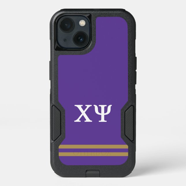 Chi Psi | Sport Stripe Otterbox iPhone Case (Back)