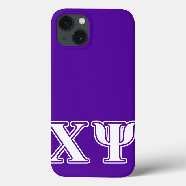 Chi Psi White and Purple Letters Case-Mate iPhone Case (Back)