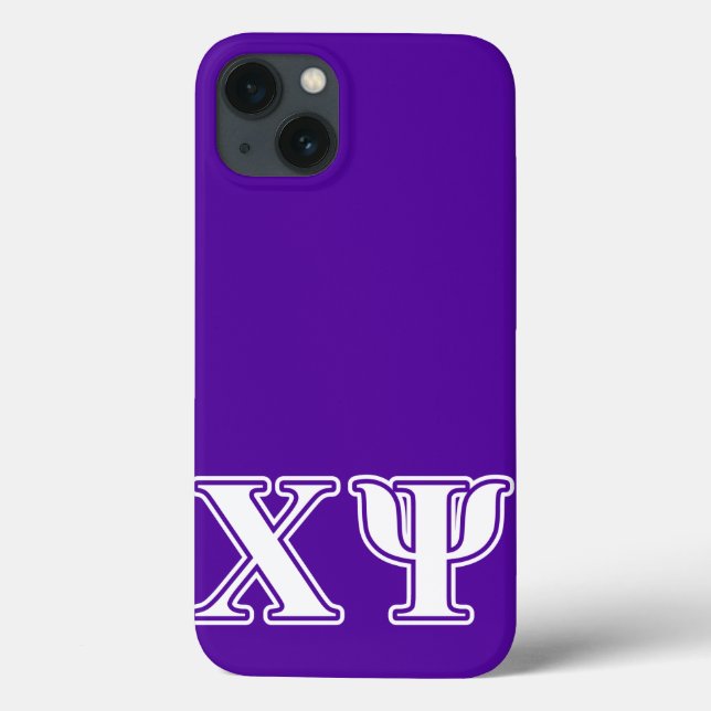 Chi Psi White and Purple Letters Case-Mate iPhone Case (Back)
