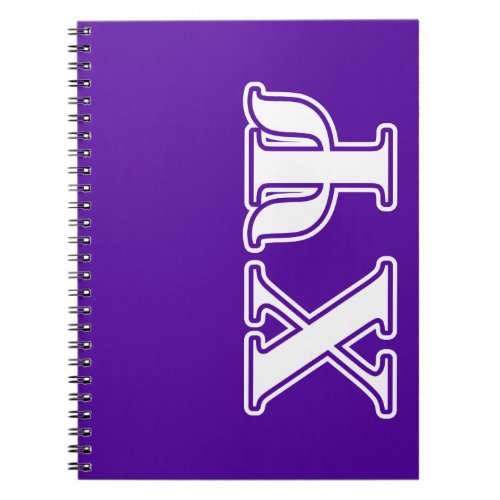 Chi Psi White and Purple Letters Notebook