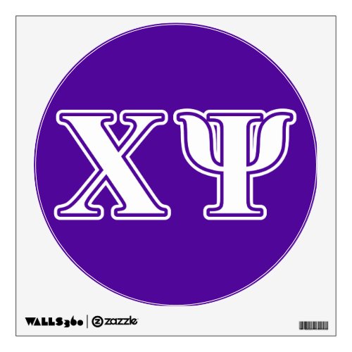 Chi Psi White and Purple Letters Wall Decal