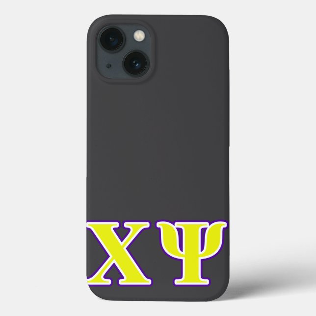 Chi Psi Yellow and Purple Letters Case-Mate iPhone Case (Back)