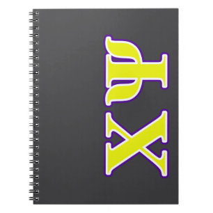 Chi Psi Yellow and Purple Letters Notebook