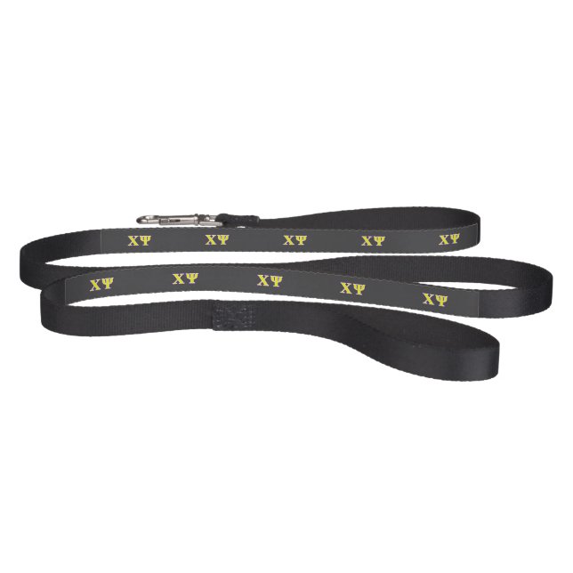 Chi Psi Yellow and Purple Letters Pet Leash (Full)