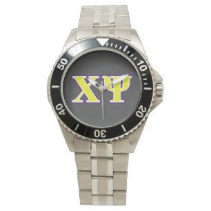 Chi Psi Yellow and Purple Letters Watch