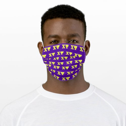 Chi Psi Yellow Letters Adult Cloth Face Mask