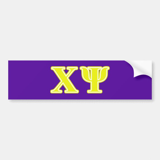 Chi Psi Yellow Letters Bumper Sticker (Front)