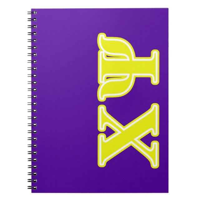 Chi Psi Yellow Letters Notebook (Front)