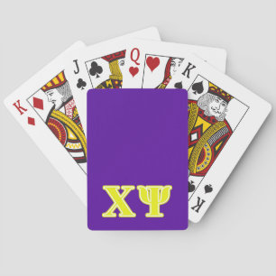 Chi Psi Yellow Letters Poker Cards
