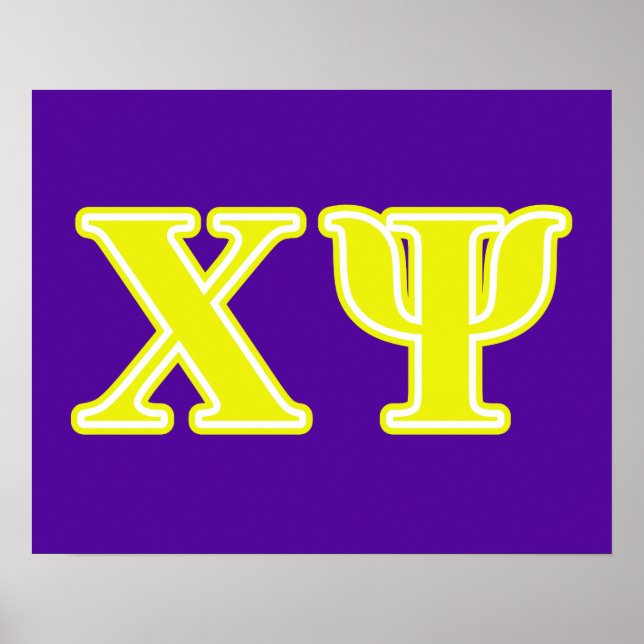 Chi Psi Yellow Letters Poster (Front)