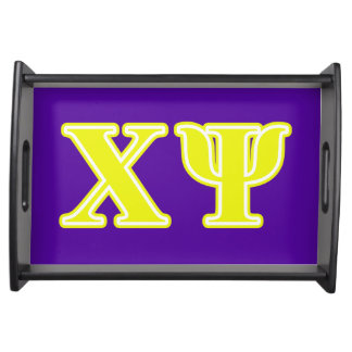Chi Psi Yellow Letters Serving Tray