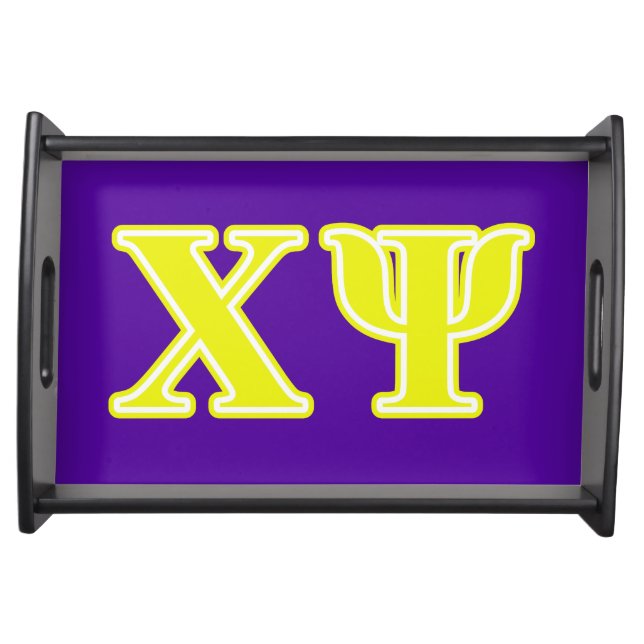 Chi Psi Yellow Letters Serving Tray (Front)