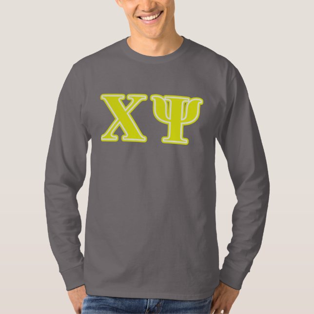 Chi Psi Yellow Letters T-Shirt (Front)